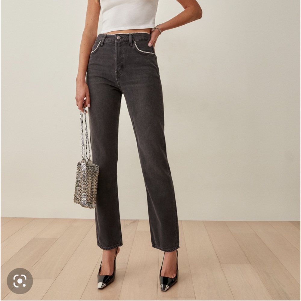 Reformation stardust high rise straight leg jeans size 25